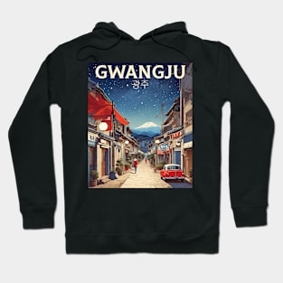 Gwangju South Korea Starry Night Travel Tourism Retro Vintage Hoodie